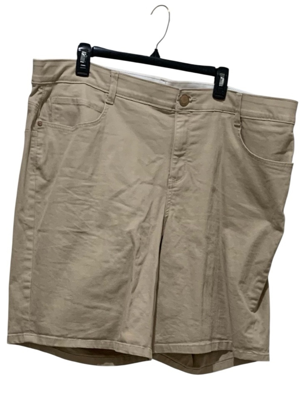 Code Bleu Denim Khaki Tan Bermuda Stretch Shorts Size 22W